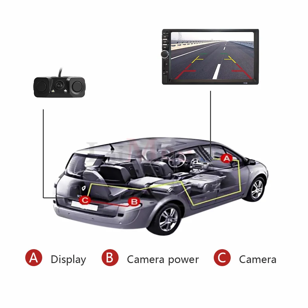 Wireless kit Driving Cyclic Recorder car Vehicle Camera 3 in 1 Car Rear View Reverse Parking Sensor Detector Buzzer Alarm Car Dash Camera (11)