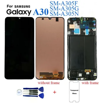 

For Samsung galaxy 6.4 screen A30 A305 /DS A305F A305FD A305A LCD touch screen digitizer mount for Samsung A30 lcd frame + tools