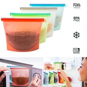 

Large Size Food Preservation Bags Fresh-keeping Reusable Food Storage Containers Silicone Food Storage Bags for Vegetable Meat