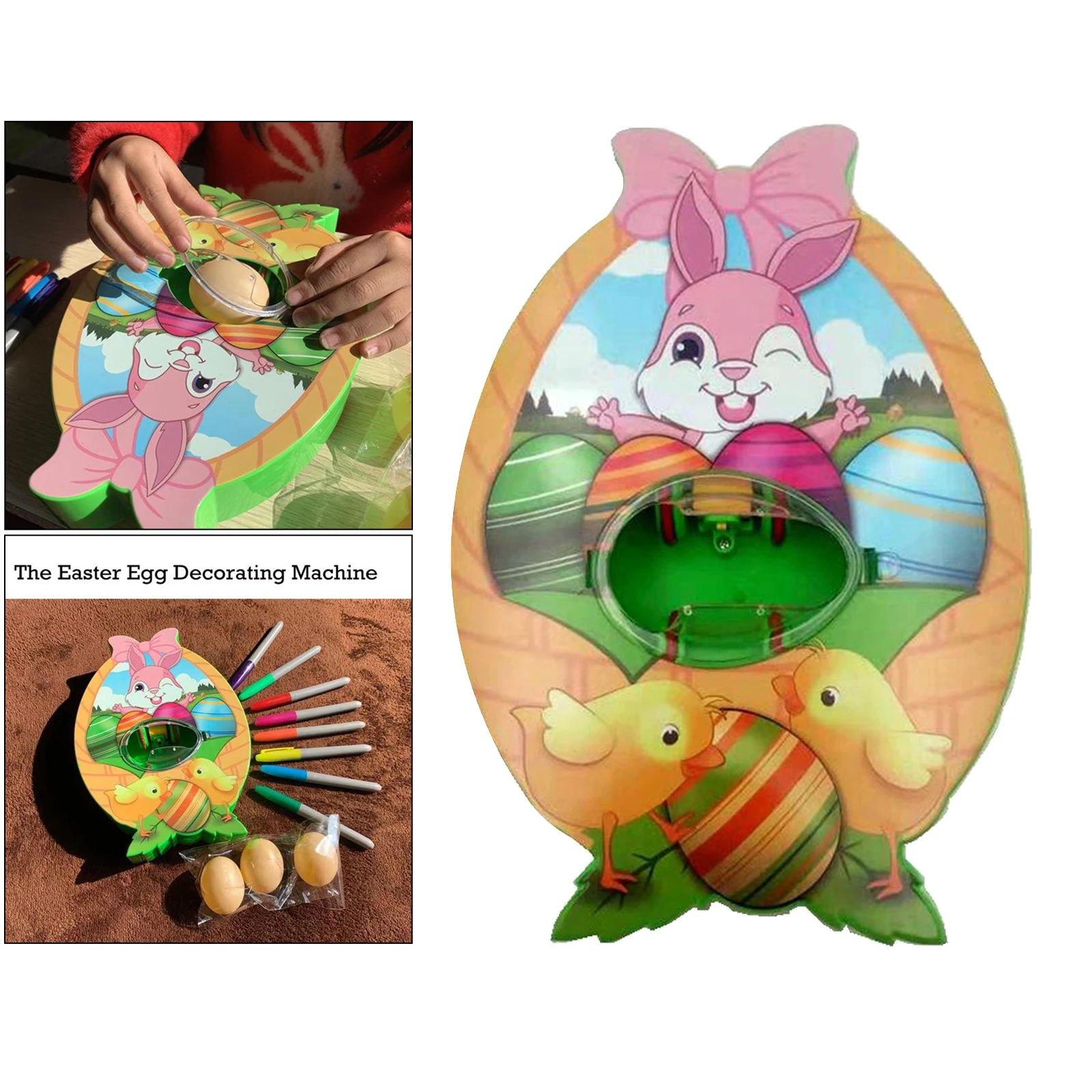 

DIY Painting Toys Kit Easter Egg Decorating Machine Plastic Easter Egg Decor Kit Toddler Coloring Art for Home Holiday Ornaments