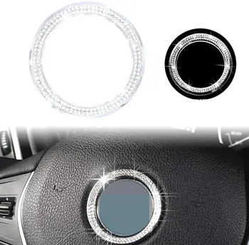 

Bling Crystal Steering Wheel Logo Caps Trim Covers Decal Sticker for BMW 3 4 5 Series X3 X5 E30 E36 E34 E39 F30 F34 F36