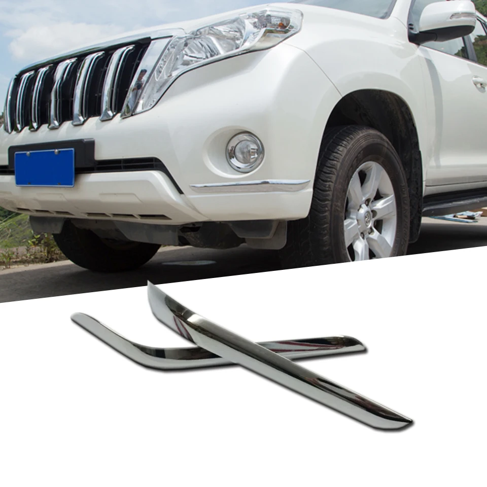 2 шт. хромированные накладки на передние углы бампера для Toyota Land Cruiser 150 Prado LC150 FJ150