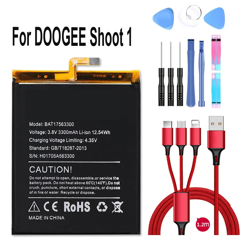 Новинка 3300mAh BAT17563300 Для Doogee Shoot 1 аккумулятор 5,5 дюйма аккумулятор для мобильного телефона+ USB кабель+ набор инструментов