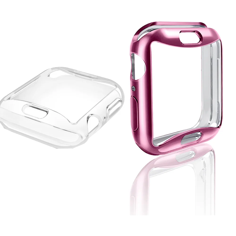 Мягкий защитный чехол из ТПУ для Apple Watch 4 40 мм 44 мм прозрачный чехол с полной защитой 360 градусов ремешок для iwatch Series 4 - Цвет: ClPK