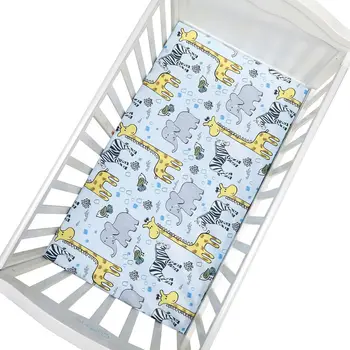 

Cartoon Newborn Bedding Baby bed sheet For Cot Size 130*70*22cm Crib Fitted Polyester printing Soft drap de lit Mattress Cover