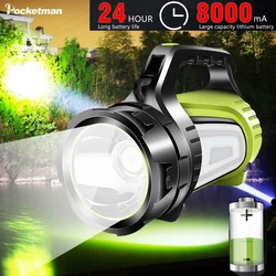 Lampe torche LED avec poignée de lampe, projecteur comme batterie externe, torche de veille Ultra longue avec poignée de lampe, sortie USB 