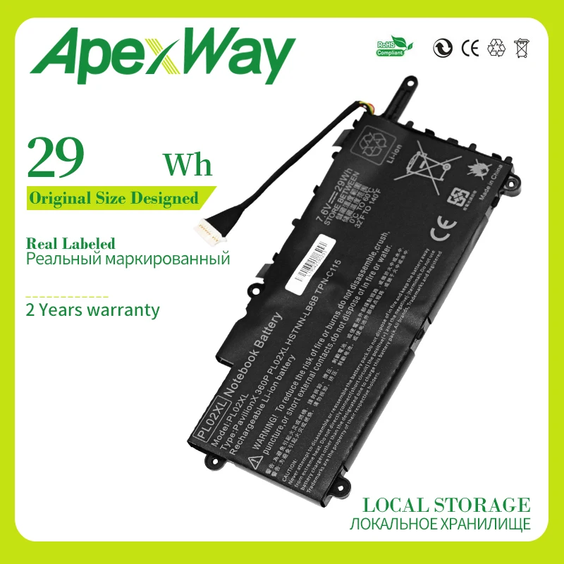 ApexWay 29WH 7,6 V Батарея для hp павильон 11 11-n010dx 11-n000snx X360 HSTNN-LB6B HSTNN-DB6B TPN-C115 PL02XL 751681-421