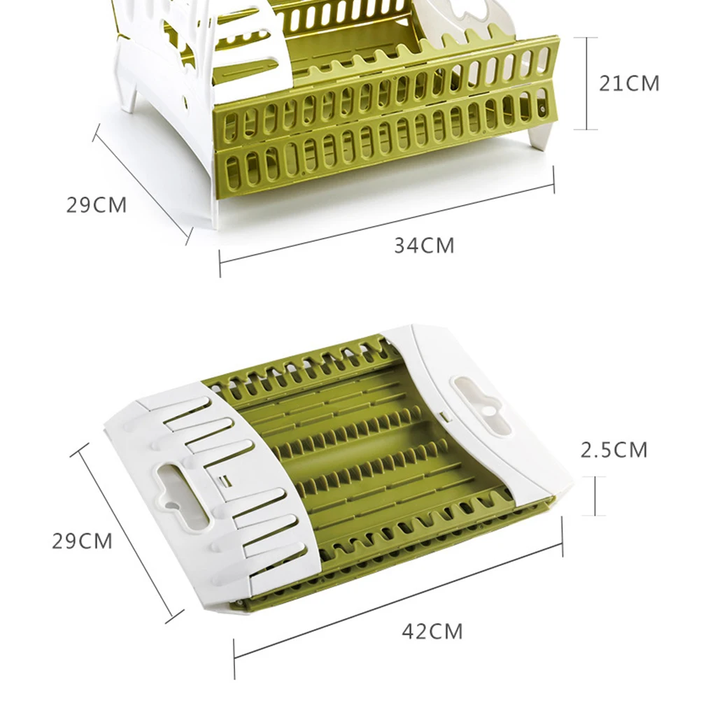 Plastic Foldable Bowl Plate Dish Drying Rack Tableware Storage Rack Kitchen Shelf Random Color