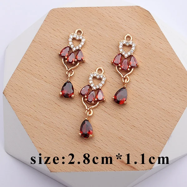 Assoonas M457, Серьги с драгоценными камнями, ювелирные аксессуары, 18k позолоченные, шарм, diy циркон кулон, изготовление ювелирных изделий, diy серьги, 6 шт./лот - Цвет: M45702