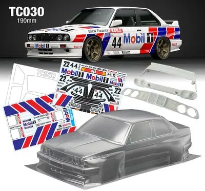 1/10 на дороге E30 M3 корпус прозрачный с задним крылом 190 мм для TAMIYA KYOSHO HPI