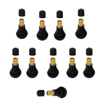 

10pcs TR412 Tubeless Tire Tyre Valves Stems Rubber Snap-in Rubber Tire Valve Stems Car Motorcycle Replacement Repair Accessories