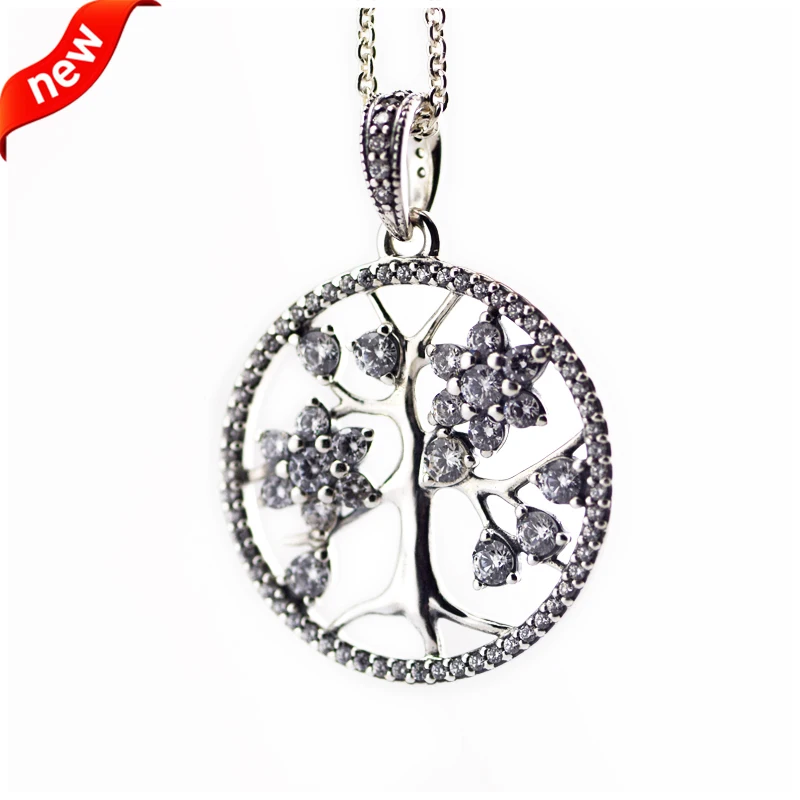 

CKK Family Tree Necklace Choker Pendant Colgantes Chakra Collares Pingente 925 Sterling Silver Women Jewelry