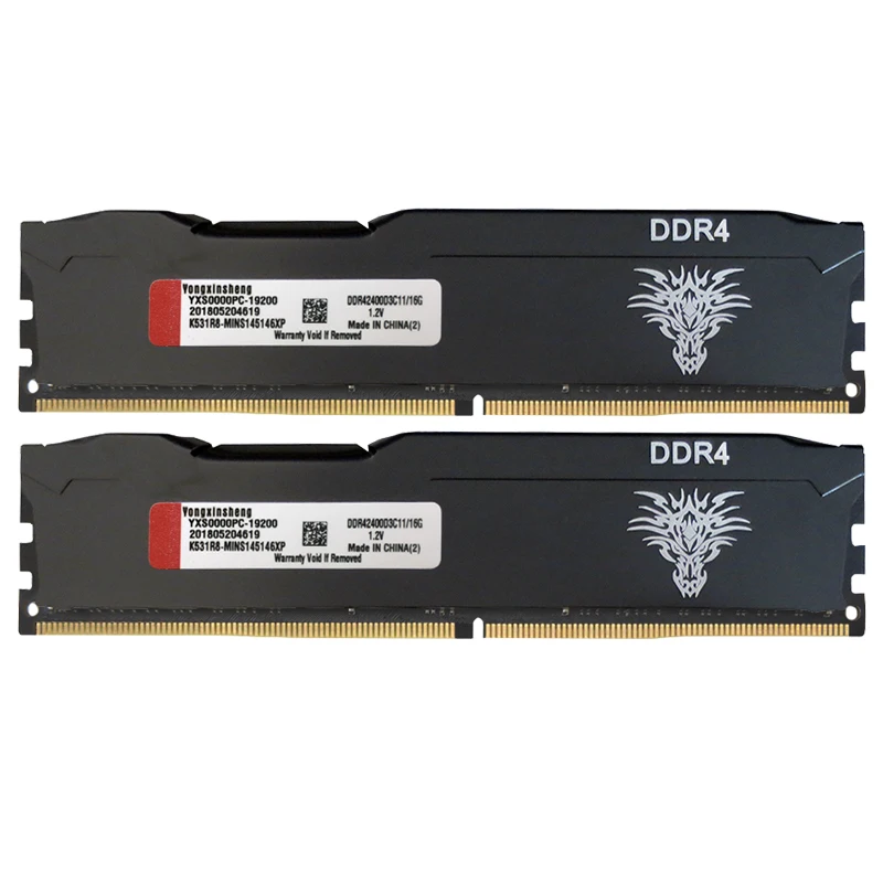 Yongxinsheng-memoria RAM DDR4, 32GB, 16GB, 2400MHz, 288PIN, Intel y AMD, PC4-19200MHz de memoria de escritorio