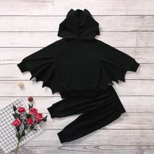 Одежда для мальчиков новая одежда для малышей, для мальчиков и для девочек костюм на Хэллоуин с изображением героев мультфильма, пальто летучая мышь Теплая верхняя одежда с капюшоном+ комплект со штанами; Прямая поставка;#8838