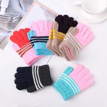 Новые детские вязаные варежки для мальчиков и девочек, милые зимние толстые теплые перчатки, милые детские варежки, рождественский подарок
