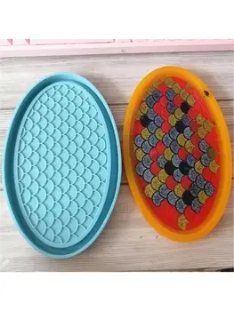 

Fish Scale Storage Box Epoxy Resin Mold Plate Tray Silicone Mould DIY Craft Tool
