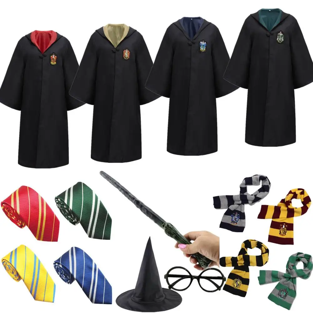Harris Hufflepuff Gryffindor Ravenclaw Slytherin potter плащ костюм волшебная палочка для косплея