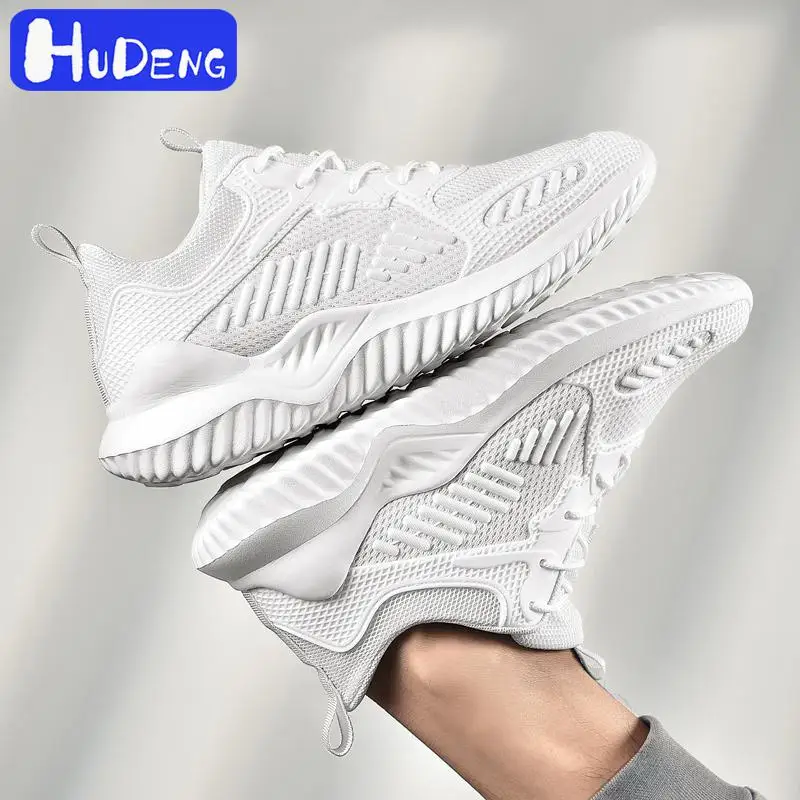 HUDENG устойчивые однотонные вулканизированные туфли для мужчин большой размер 35-48 удобные массивные кроссовки мужские Нескользящие вентиляционные кроссовки