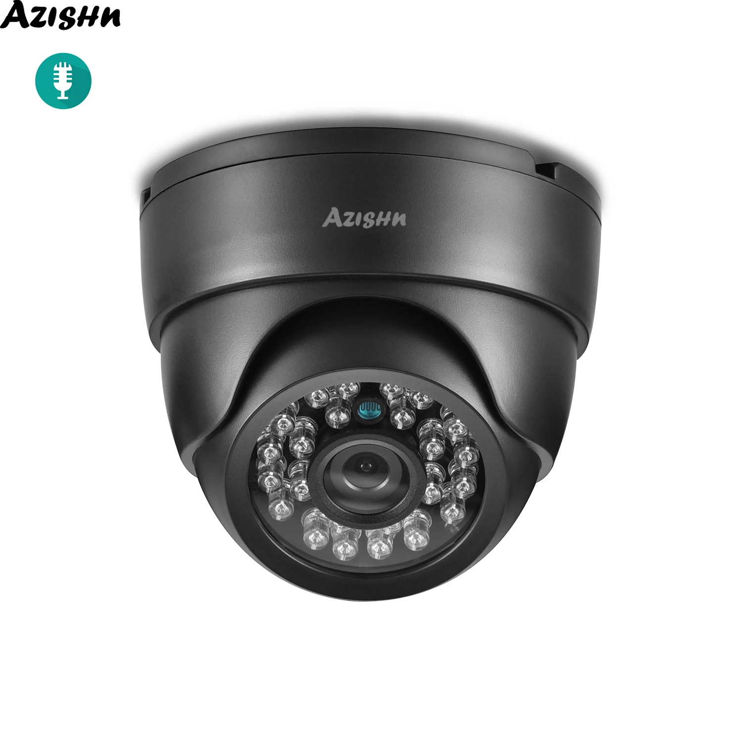 AZISHN Безопасность Звук для камеры Hi3516EV300+ SONY IMX335 5MP 4MP 1080P крытое ночное видение CCTV купольная камера для дома ONVIF 48V POE