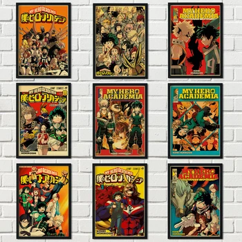 

Japanese Anime My Hero Academia Retro Movie poster Home decoration Canvas Poster Painting Room Wall stickers Art Decor