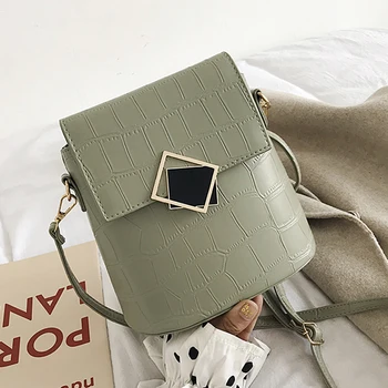 

Crocodile Pattern Crossbody Bags For Women Chic Square Buckle Alligator Women's Shoulder Bag Casual Pu Solid Lady Messenger Bags