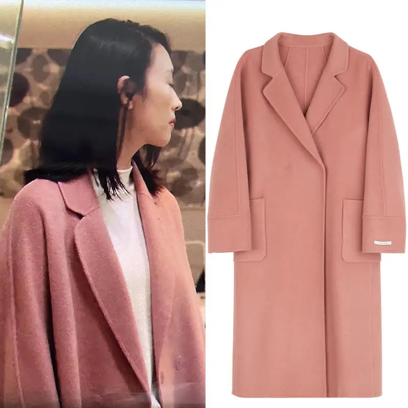 

The New Fashion Autumn Winter Overcoat 100% Merino Wool Ladies Warm Long Sleeve Thick Warm 2020 Women Long Jacket Coats Cardigan