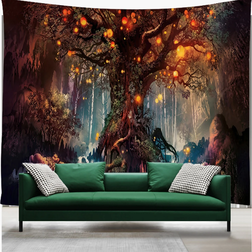 Forest Castle Tapestry Kawaii Room Decor Tapestry Boho Decor Aesthetic