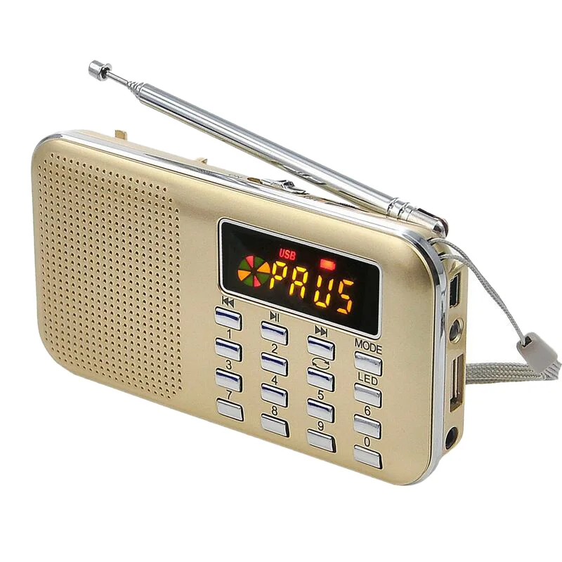 Полностью портативный мини стерео ЖК цифровой FM радио динамик со