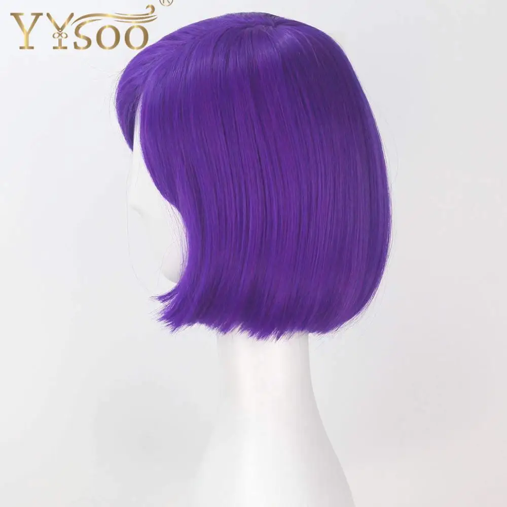 YYsoo магический цирк: анималькракер Косплей парики для женщин радость парик синтетический короткий Боб фиолетовый парики с челкой девушка короткие прямые