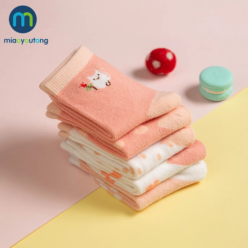Cotton Cartoon Children Socks 5 Pair Jacquard Cat Unicorn Rabbit for Kids Girl Baby Boy Newborn