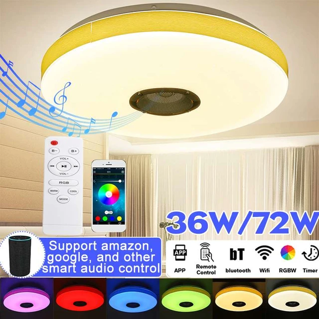 Plafonnier LED RGB à intensité réglable, 36W, télécommande sans fil,  télécommande, musique, Bluetooth, lampe de plafond - AliExpress