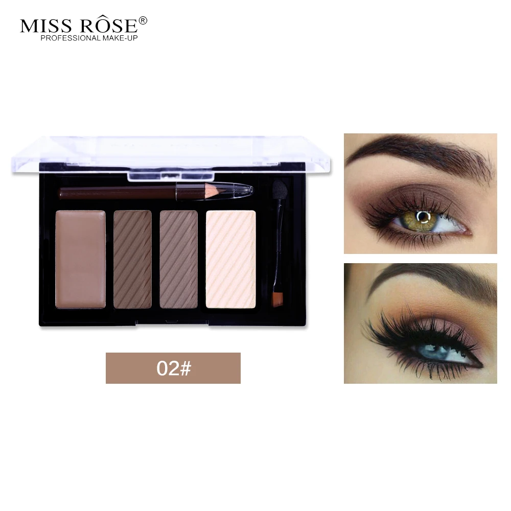 Miss Rose карандаш для бровей порошок+ крем для бровей+ карандаш для бровей Палитра с кисточкой макияж водонепроницаемый прочный натуральный бровей