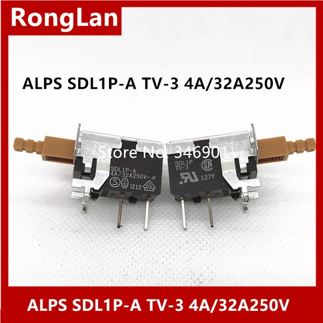 Alpsキースイッチイエローsdl1p SDL1P-A TV-3 4a/32a250v,ロックネジ穴付き,先のとがった足,高電流,switch-10pcs,輸入  AliExpress