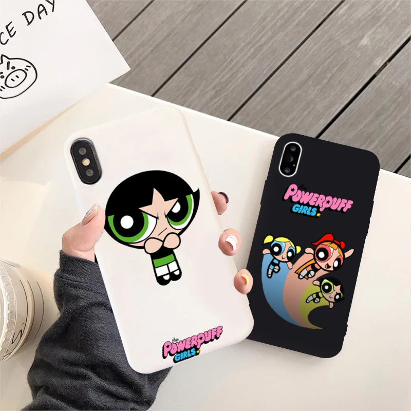 Милый Powerpuff Девушки чехол для телефона для iPhone 7 11 Pro X XS MAX XR 8 6 Plus Buttercup пузыри Конфеты Цвет Мягкая задняя крышка