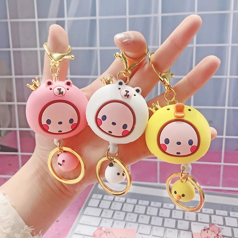 Cartoon Little Monkey Retractable Keychain Cute Pendant Couple Car Baby Toy Key Ring Jewelry Wholesale | Украшения и аксессуары
