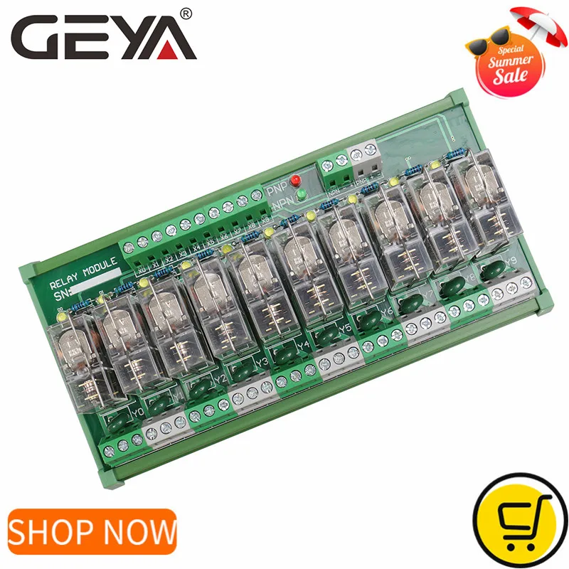 Релейный модуль GEYA NG2R Omron 10 каналов 12 В постоянного тока 24 для защиты PLC реле с