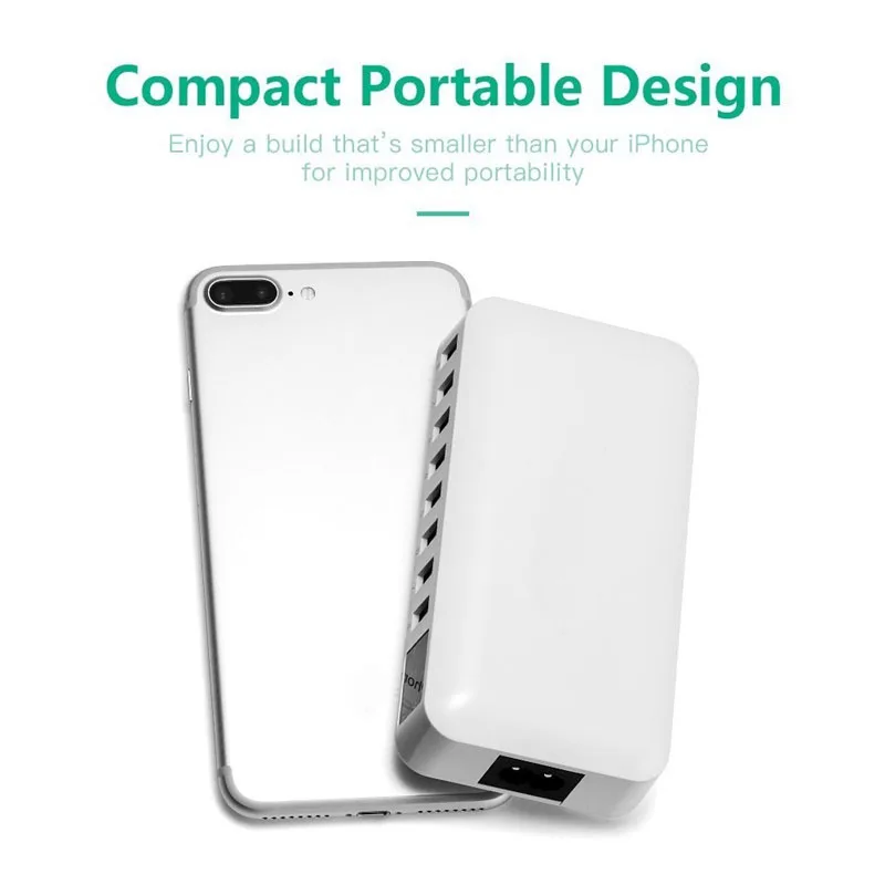 Зарядка для IPhone IPad Mini samsung huawei светодиодный 8 портов USB зарядное устройство 5 В 8A показать в реальном времени пиксельный DV адаптер питания переменного тока быстрое зарядное устройство