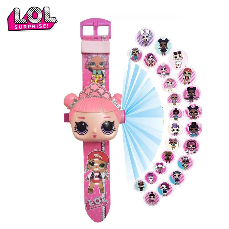 Muñecas encantadoras de proyección 3D para niños y niñas, relojes de dibujos animados, figuras educativas de Anime, juguetes de reloj