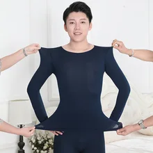 Осенне-зимнее термобелье мужское тонкое однотонное базовое первоклассное нижнее белье нагревательное волокно осенняя одежда длинные брюки костюм Зима