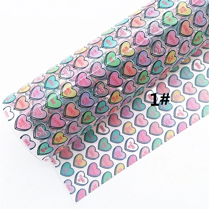 Sewing & Fiber Candy Hearts Printed Transparent See Through JELLY