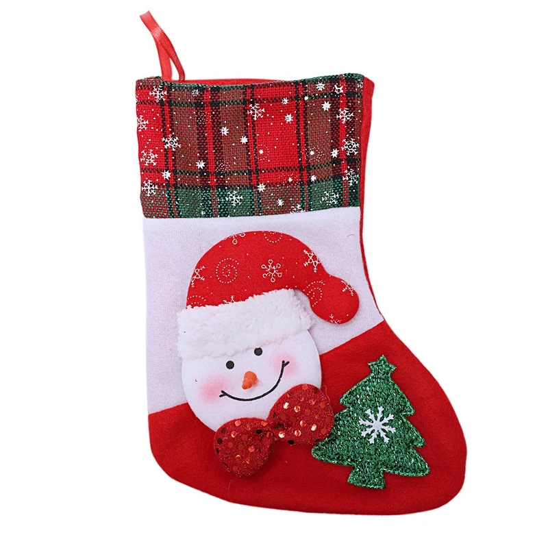 Red2 Santa Snowman Pendant Christmas Ornaments New Year Socks Christmas Decorations for Home Merry Christmas Tree Decorations Navidad - Цвет: Red2