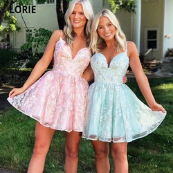 LORIE Short Mini Homecoming Dresses 2020 Lace Appliques Cocktail Party Dresses Special Occaion  Junior Graduation Prom Gowns