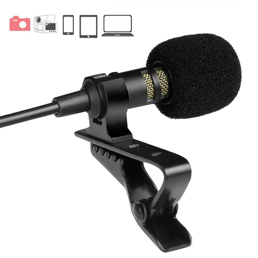 Mini micrófono de voz de estudio, Adaptador tipo C, condensador, Clip-on, para PC, escritorio, Notebook, 3,5mm