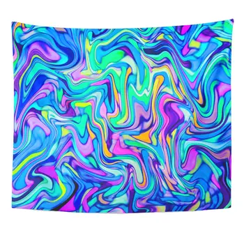 

Bright Neon Color Palette Digital Marbling Marble Abstract Colored Home Decor Tapestry Wall Hanging for Living Room Bedroom Dorm