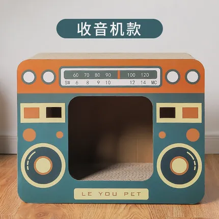 Macska Karcoló Tábla Macska Alom One Carton Cat Claw Board Radio Cat House Őrlő Karmok Macskakészletek Tv - Image 3