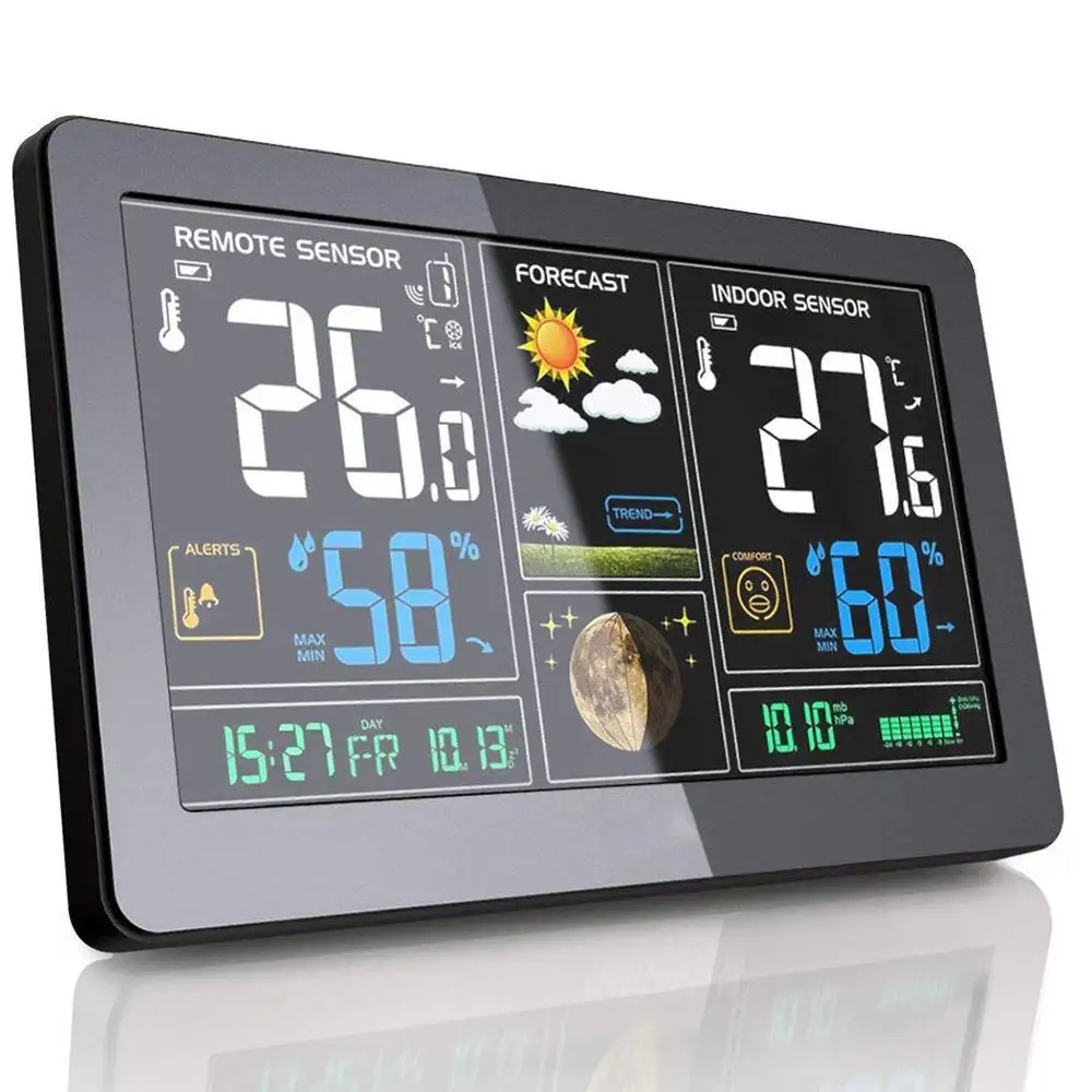 

3D Large Digital LCD Date Time Celsius Nightlight Display Table Desktop Alarm Clock From Living Room Thermometer Hygrometer
