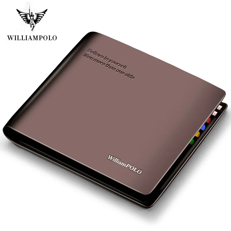 

New Men's Wallet Short Black Brown Double Wallet Men's Brand Card Bag Genuine Leather Silver Wallet Handbag Bag