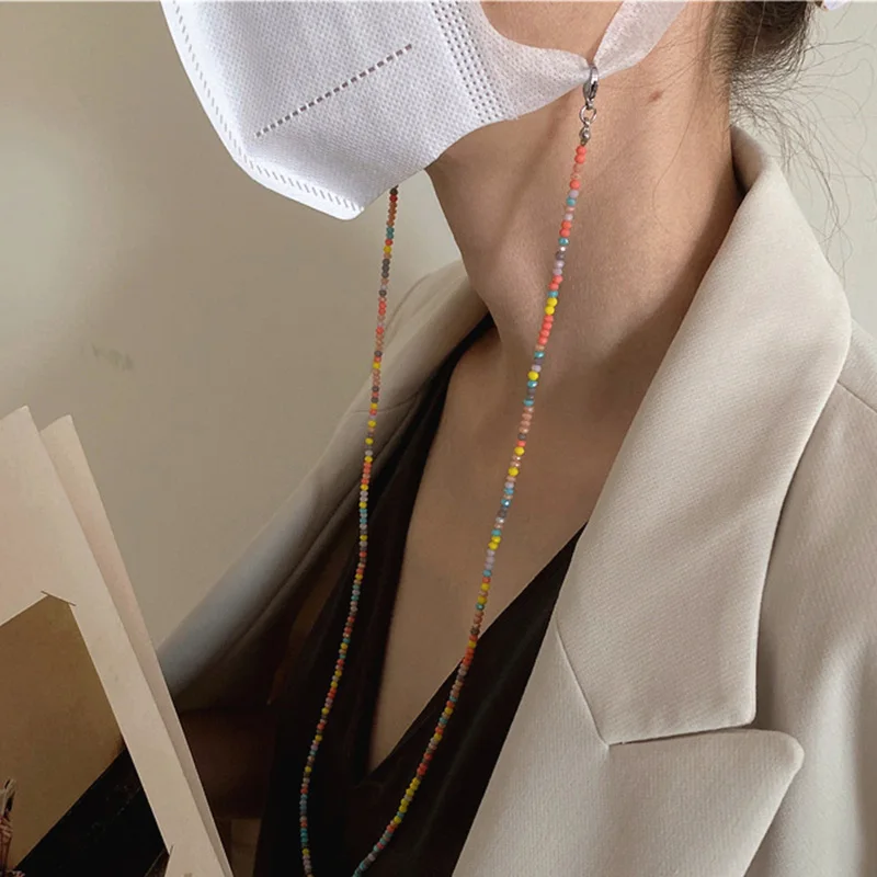 

Unisex Anti-lost Acrylic Beaded Chain Face Mask Lanyards Reading Glasses Chains Necklace Neck Straps Mask Cord Holder