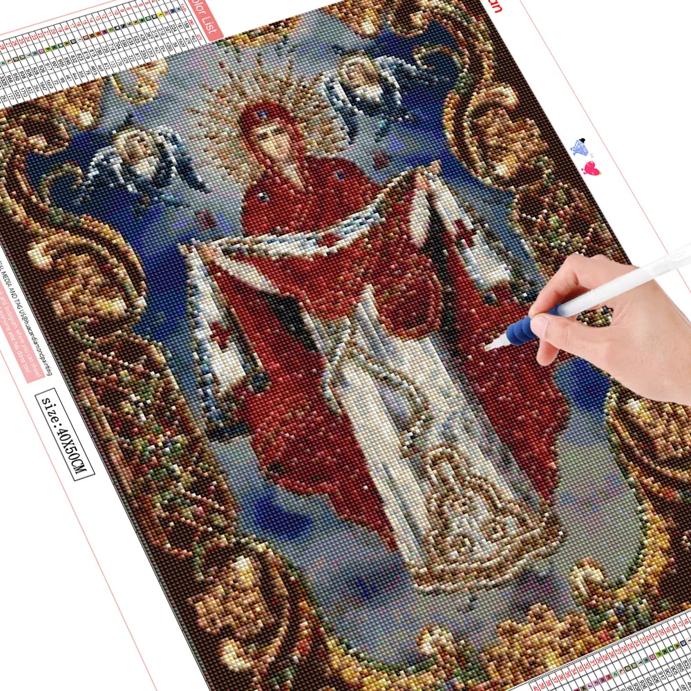 Алмазная мозаика HUACAN, религиозная, полностью квадратная, украшение для дома, 5D, сделай сам, вышивка, алмазная живопись, вышивка крестиком, религиозная икона