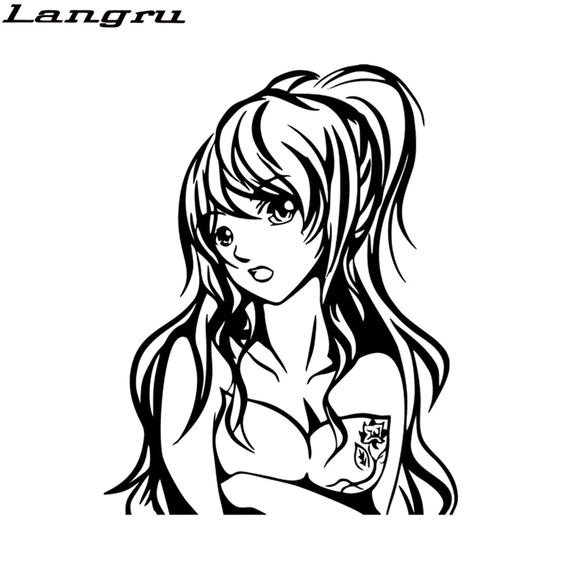 Langru 15*19.1CM Anime Hot Sexy Girl Vinyl Graphics Decals Decorative Art High Quality Sticker Car Accessories Jdm | Автомобили и